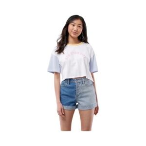 HOLLISTER CO. NEW YORK '82 CROPPED GRAPHIC TEE 100% COTTON SIZE LG